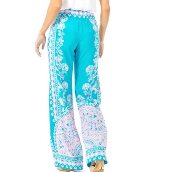 Lilly Pulitzer Bal Harbour palazzo pants Sz L - Picture 2 of 8